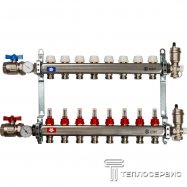  Коллектор из нержавеющей стали в сборе с расходомерами 8 вых.